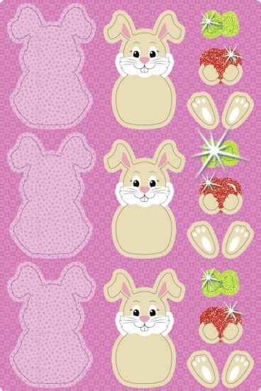 Set Paper 3D Decoration - Bunnies