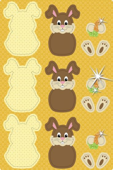 Set Paper 3D Decoration - Bunnies