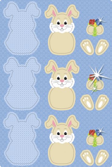 Set Paper 3D Decoration - Bunnies
