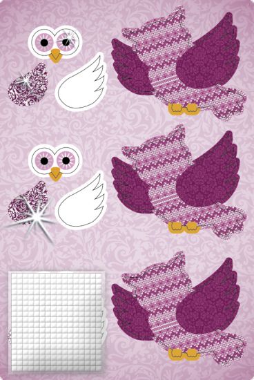 Set Paper 3D Decoration - Owls 1
