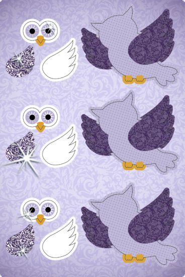 Set Paper 3D Decoration - Owls 1