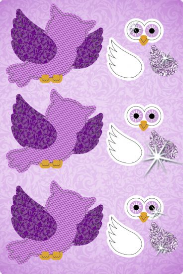 Set Paper 3D Decoration - Owls 1