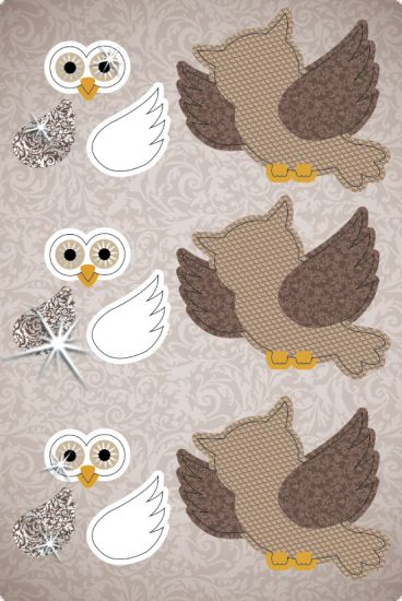 Set Paper 3D - Owls 2