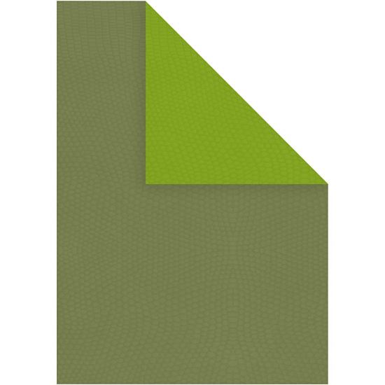 Set 10 coli A4 carton 250 g/m2 embosat, cu doua fete uni - Lime Green / Dark Green