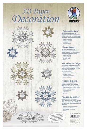 Set Paper 3D - Snowflakes