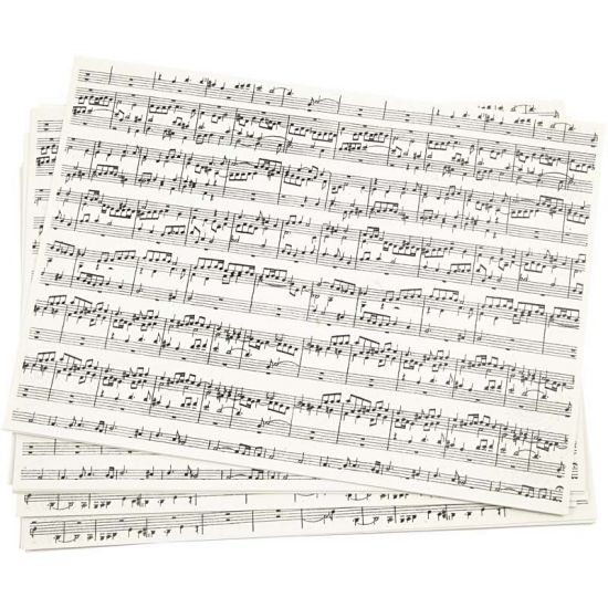 Set 10 coli A4 hartie craft 100 g/m2 imprimata - Music Notes
