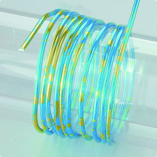 Sarma din aluminiu eloxat Duocolor - albastru / auriu