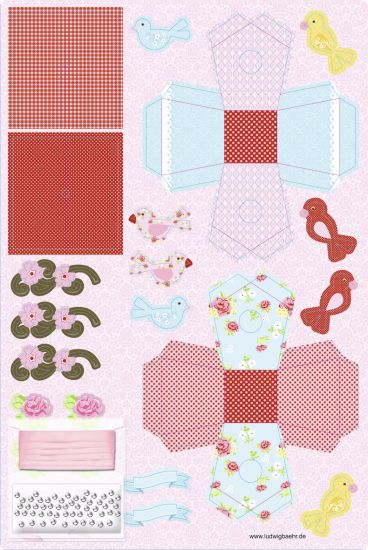 Set casute pentru pasari Blooming Rose