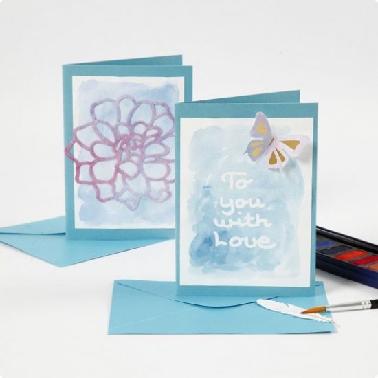 Set 6 coli A6 si 6 plicuri C6 - Light Blue