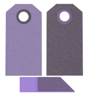 Set 20 tag-uri din carton 250 g/m2 embosat, cu doua fete uni - Lilac / Dark Llilac
