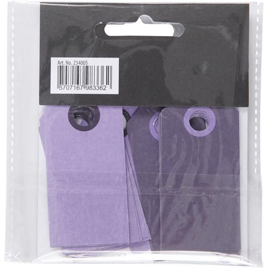 Set 20 tag-uri din carton 250 g/m2 embosat, cu doua fete uni - Lilac / Dark Llilac