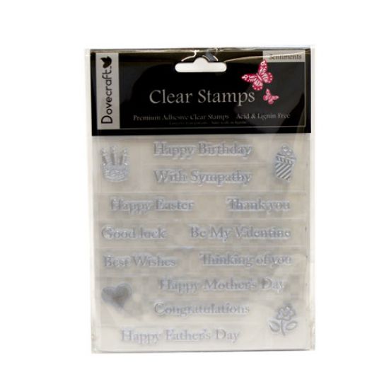 Set 15 stampile din silicon - Sentiments
