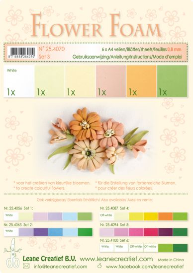 Set 6 coli Flower Foam 0,8 mm - Salmon Colours Set 3