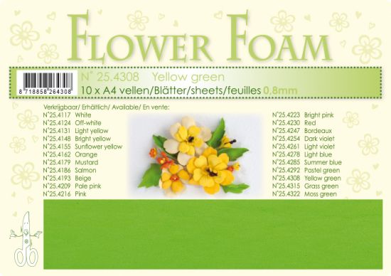 Coala A4 Flower Foam 0,8 mm - Yellow Green