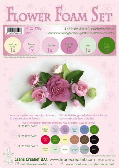 Set 6 coli Flower Foam 0,8 mm - Rose Colours Set 8