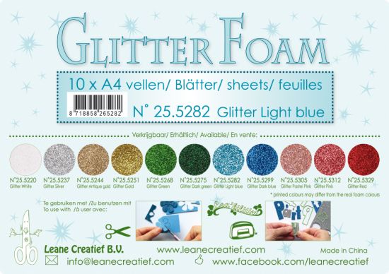 Coala A4 Glitter Foam 2 mm - Light Blue