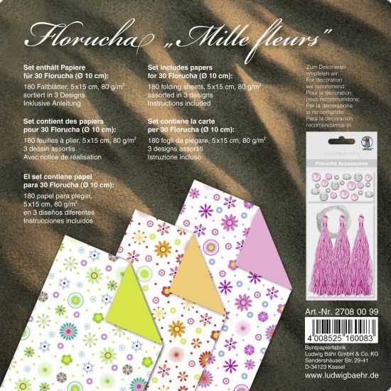Set origami, 80 g/m2 - Florucha - Mille fleurs
