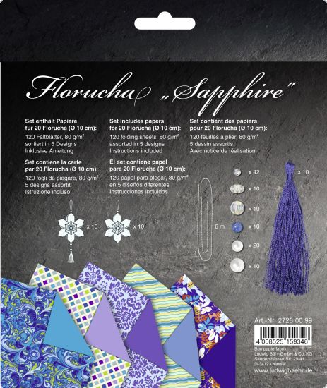 Set origami, 80 g/m2 - Florucha - Sapphire