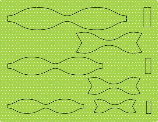 Set 15 funde - Paper Bows - Pale Green