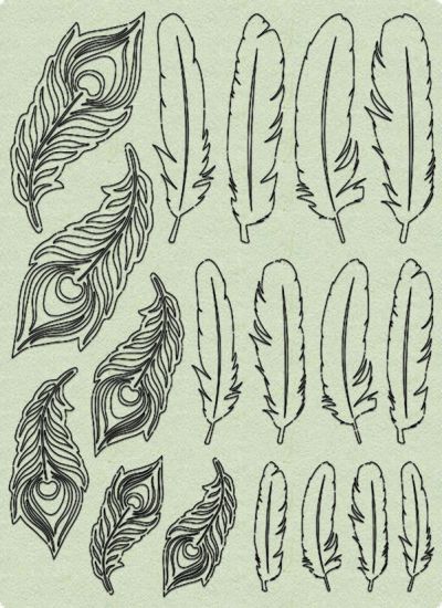 Set Paper Feathers - Shabby