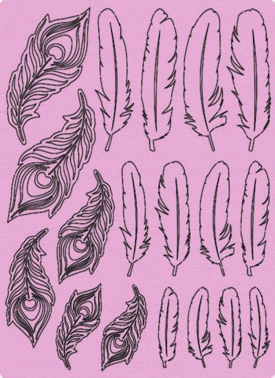 Set Paper Feathers - Shabby