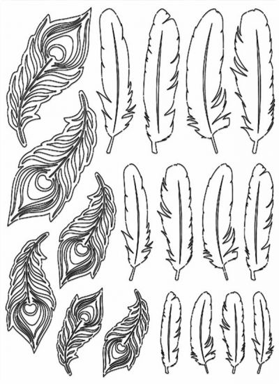 Set Paper Feathers - Shabby