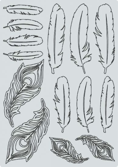 Set Paper Feathers - Shabby