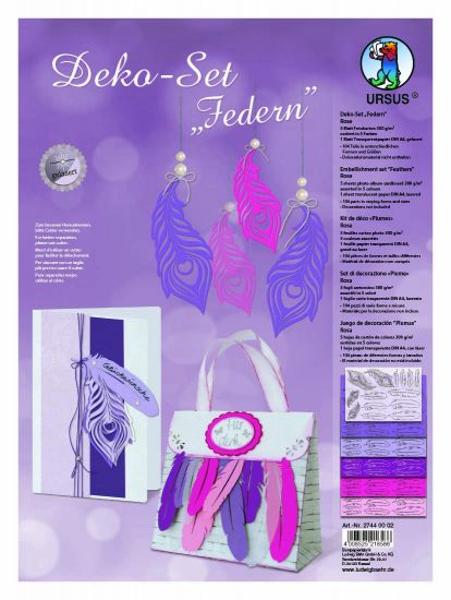 Set Paper Feathers - Rose