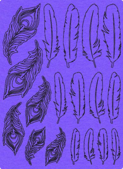 Set Paper Feathers - Rose