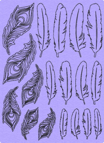 Set Paper Feathers - Rose