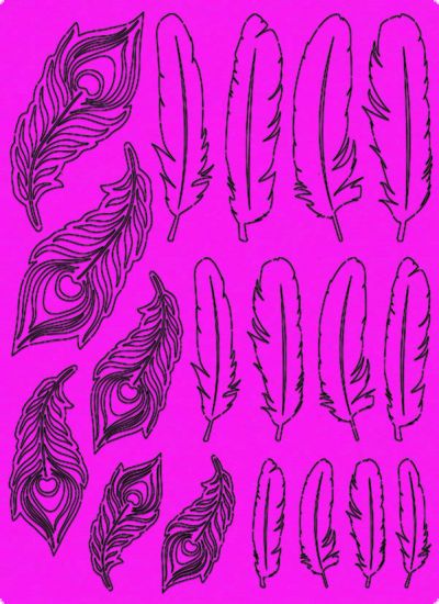 Set Paper Feathers - Rose