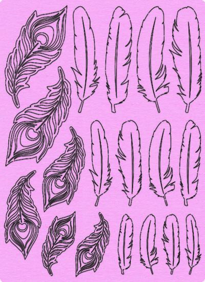 Set Paper Feathers - Rose