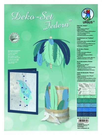Set Paper Feathers - Indigo