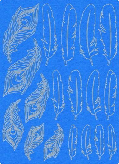 Set Paper Feathers - Indigo