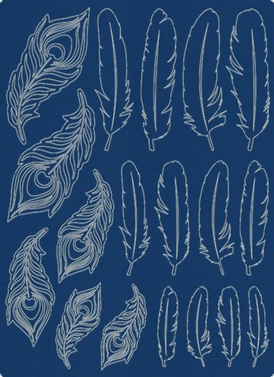 Set Paper Feathers - Indigo
