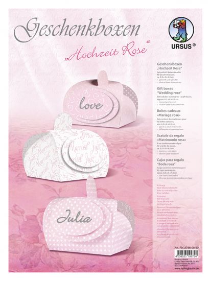 Set 12 cutii casatorie - Just Married - Rose