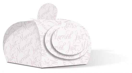 Set 12 cutii casatorie - Just Married - Rose