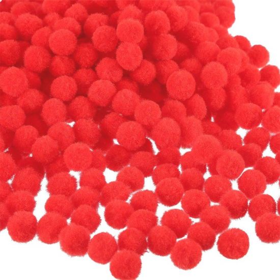 Set 80 pompoane acrilice 1 cm - Rosu deschis