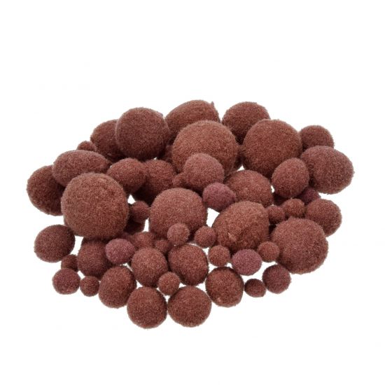 Set 56 pompoane acrilice - Mix Brown