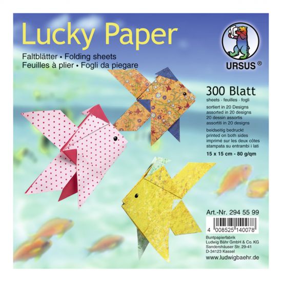 Set hartie origami, 15 x 15 cm, 80 g/m2 - Lucky Paper