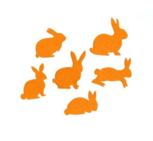 Set 12 figurine din fetru iepurasi - Orange