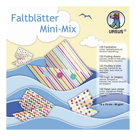 Set hartie origami, 15 x 15 cm, 80 g/m2 - Mini mix