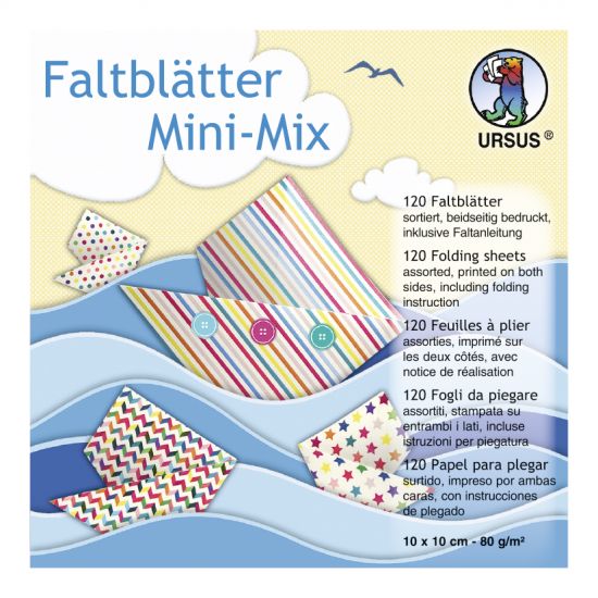Set hartie origami, 10 x 10 cm, 80 g/m2 - Mini mix