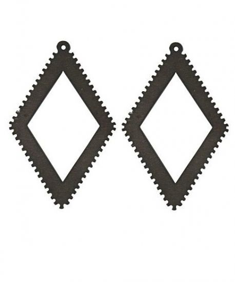 Set 2 forme lemn negru margine zimtata - Sewing Ornament Caro
