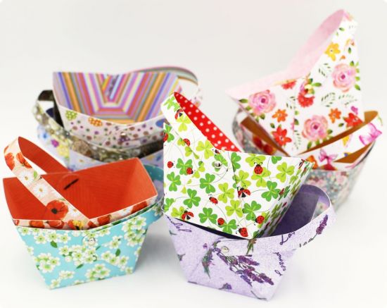 Set creativ 10 cosulete din carton imprimat 300 g/m2 - Spring and Easter