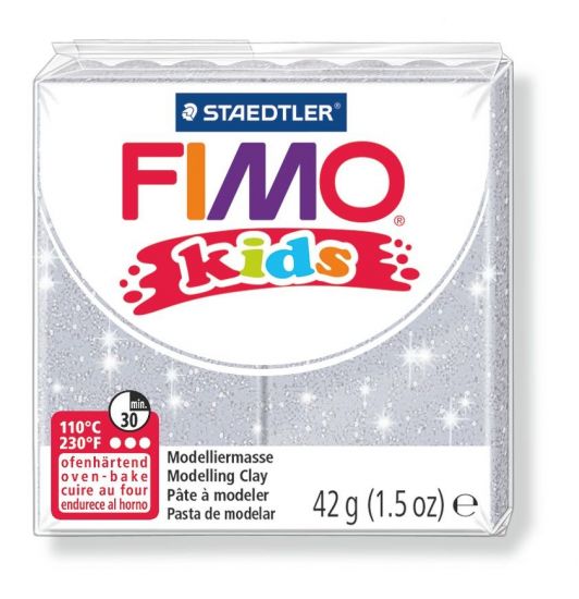 Pasta de modelaj Fimo Kids 42 g - Glitter Silver