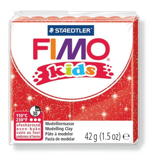 Pasta de modelaj Fimo Kids 42 g - Rosu - Glitter Red