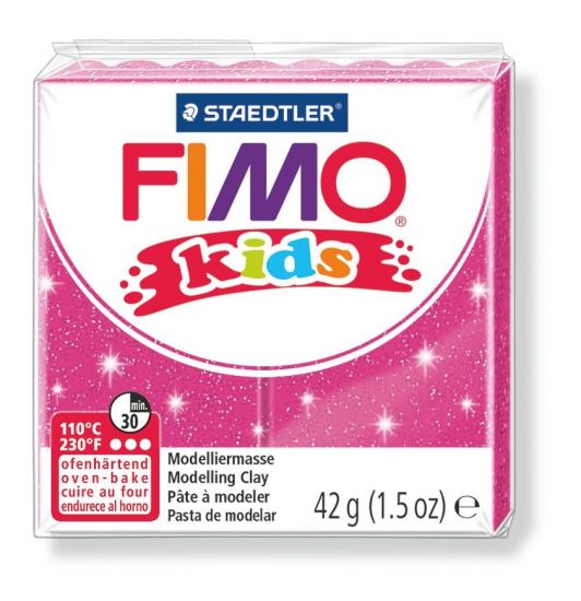 Pasta de modelaj Fimo Kids 42 g - Roz - Glitter Pink