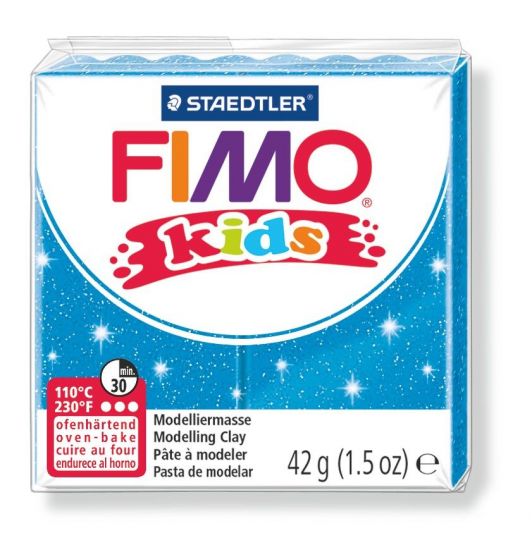 Pasta de modelaj Fimo Kids 42 g - Albastru - Glitter Blue
