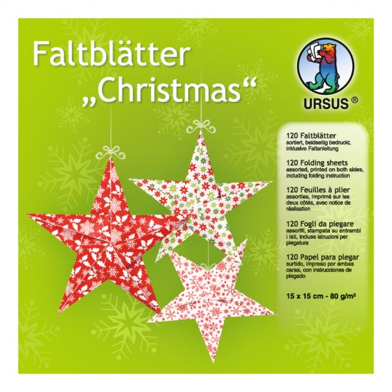 Set hartie origami, 15 x 15 cm, 80 g/m2 - Christmas